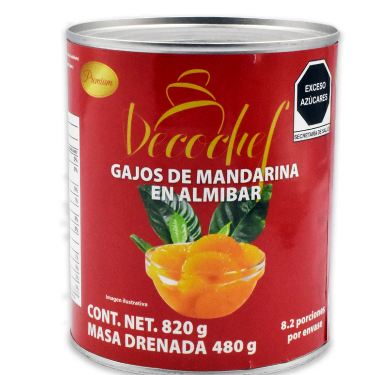 Gajos De Mandarina En Almibar 820g Decochef